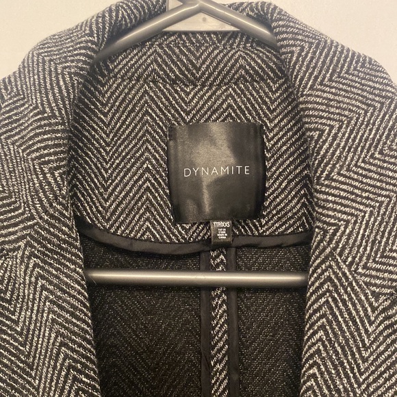 Dynamite Blazer with Ruched Sleeves - Grey - Size XXS - Picture 3 of 4